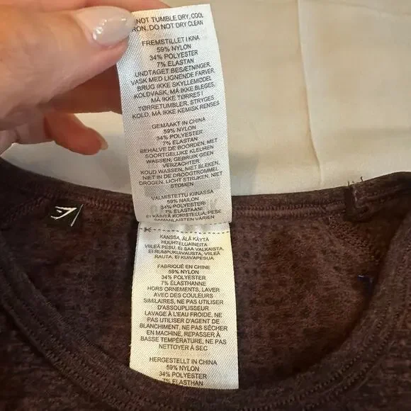 Gym Shark Dark Purple, Cropped, Long Sleeve, Seamless Athletic Top- S - Picture 4 of 8